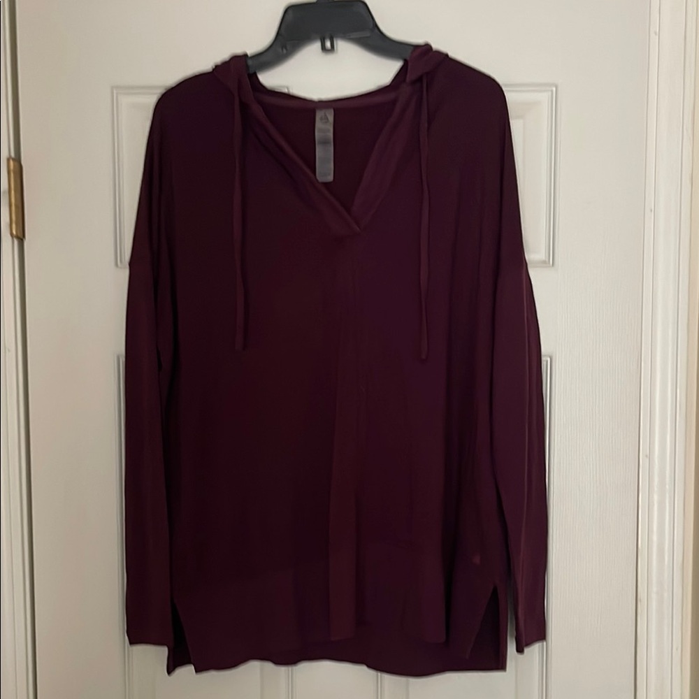 Lou & Grey - Oversized Hooded Women's Burgundy Top - size S